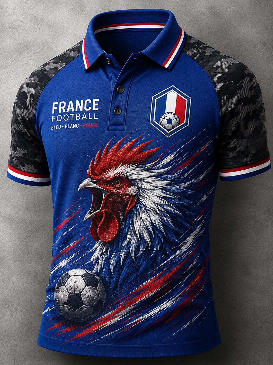 Men's French Football Fan Print Shirt