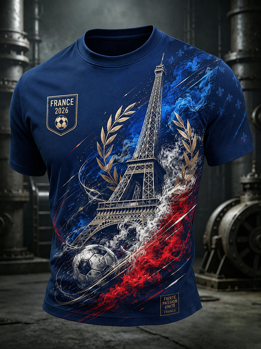 Men's French Football Fan Print T-shirt