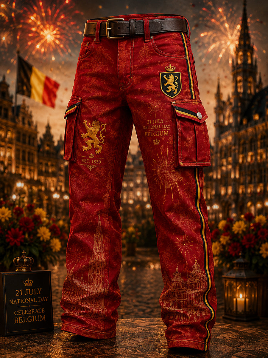 Pantalon cargo imprimé sur le thème de la Journée nationale des hommes