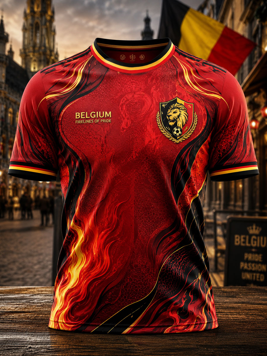 T-shirt imprimé pour hommes, fierté des amateurs de football belge