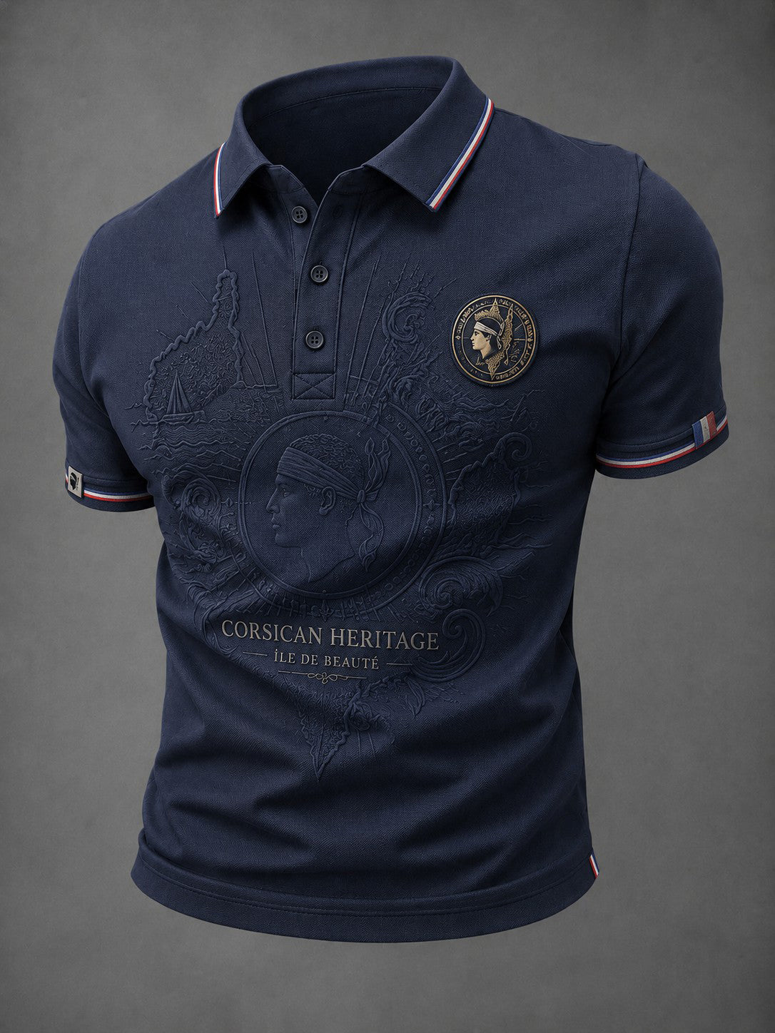 Chemise pour homme à imprimé drapeau de la Corse