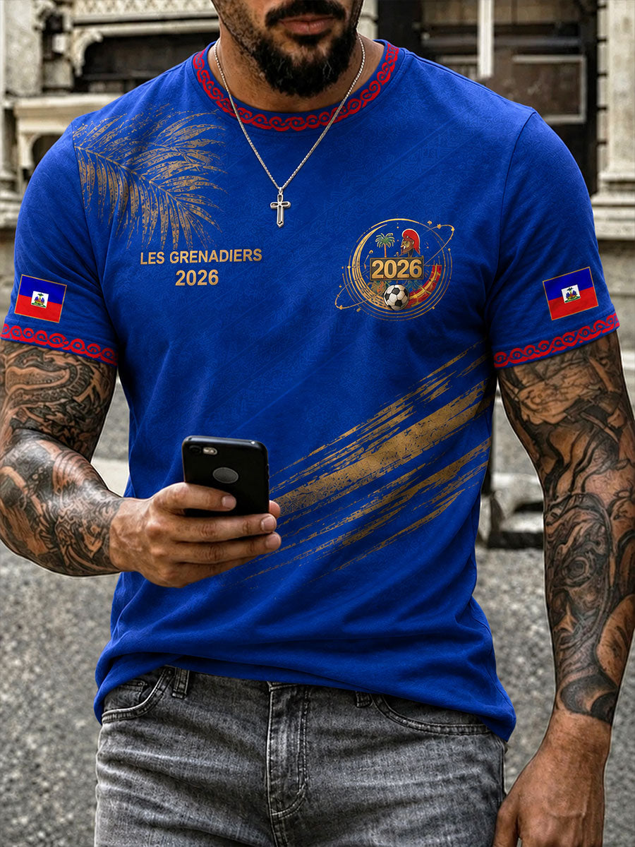 T-shirt décontracté de football Haïti 2026 pour hommes