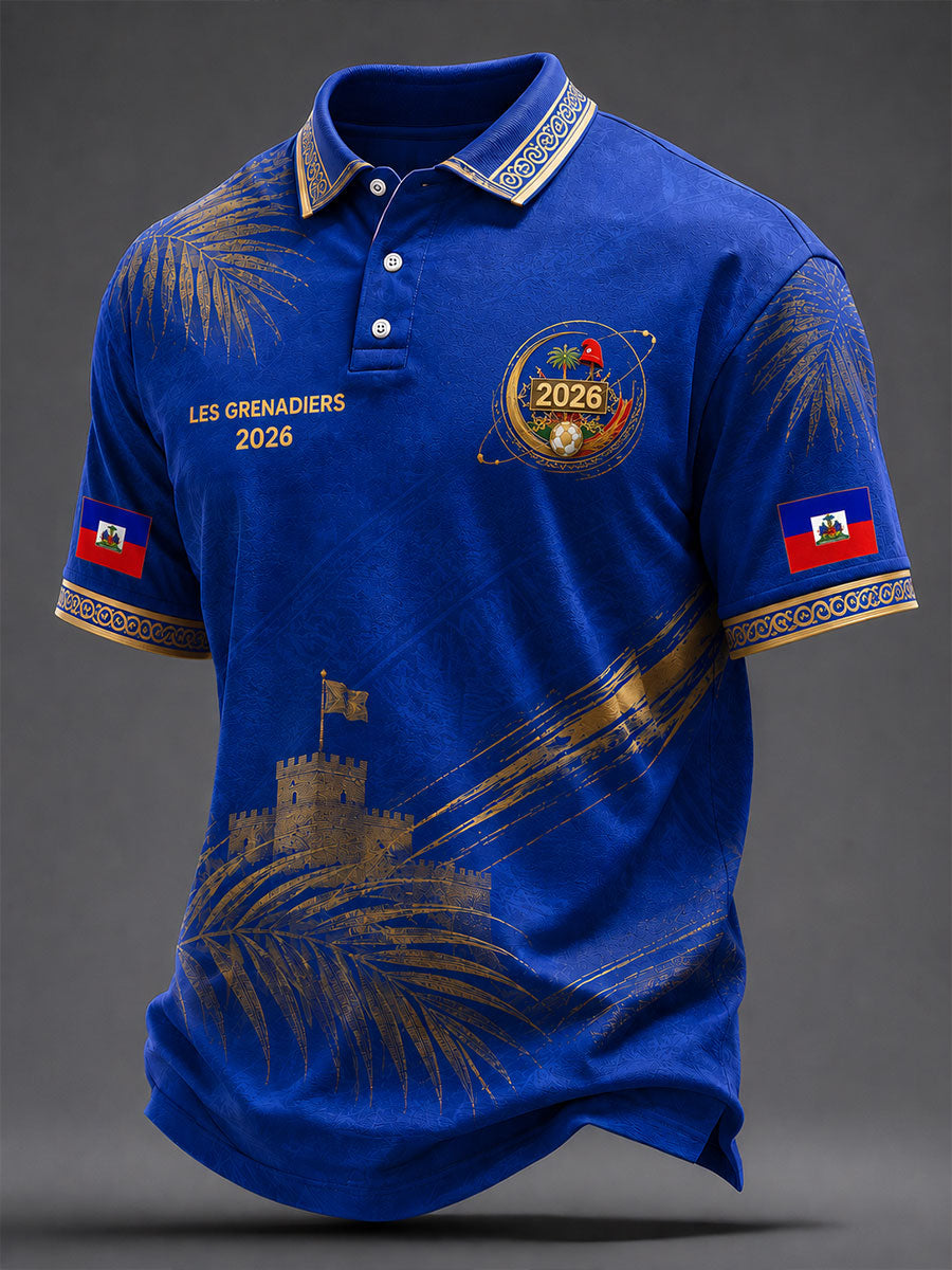 Polo décontracté de football pour hommes, Haïti 2026