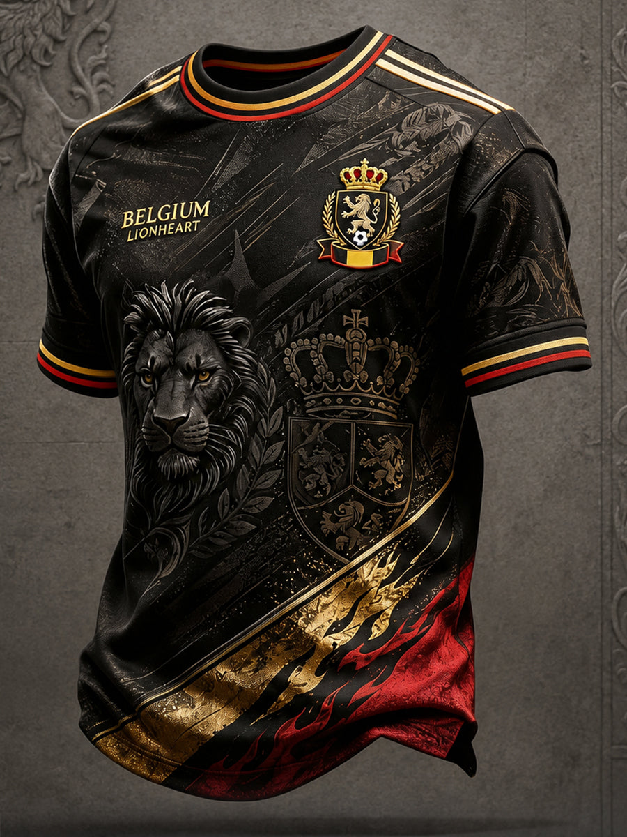 T-shirt à imprimé d'art pour homme Belgium Football Lover