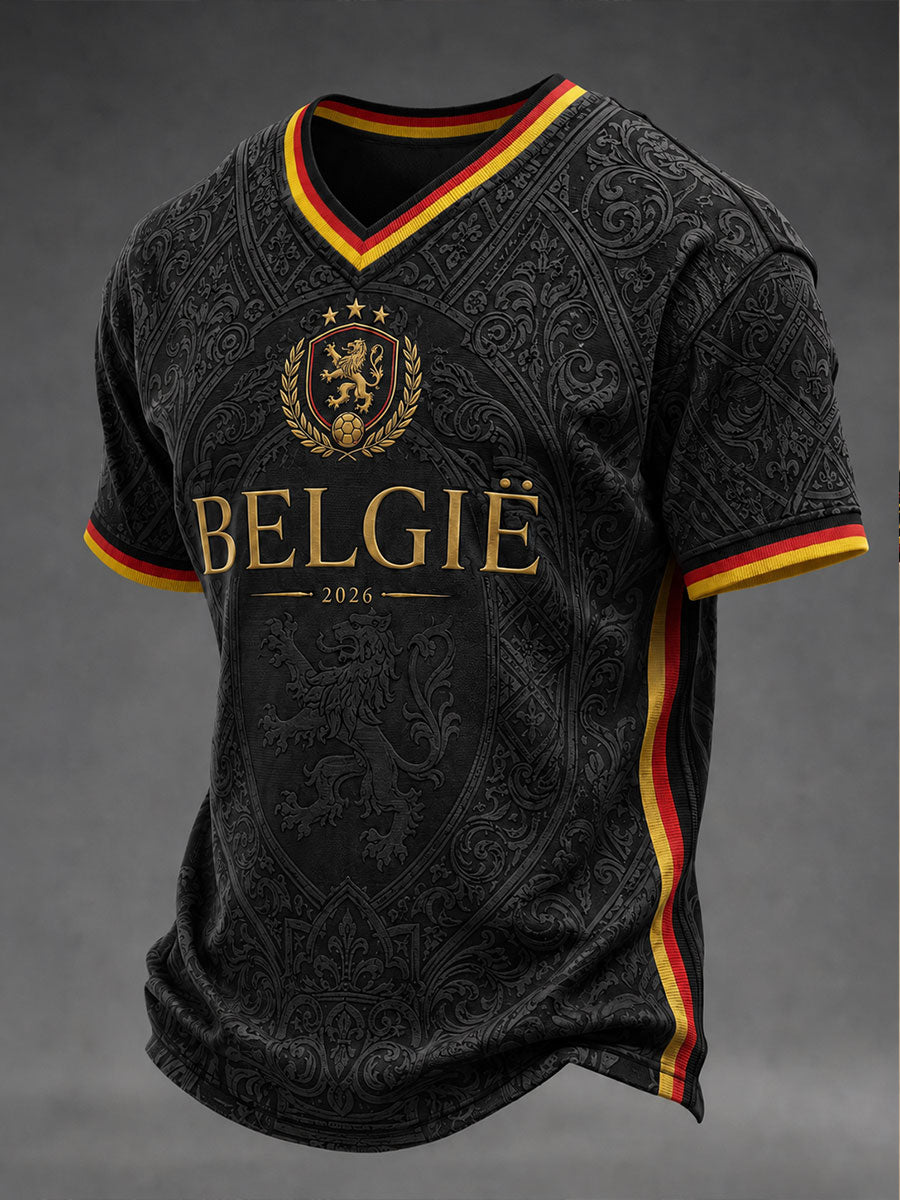 T-shirt à manches courtes de football pour hommes, Belgique