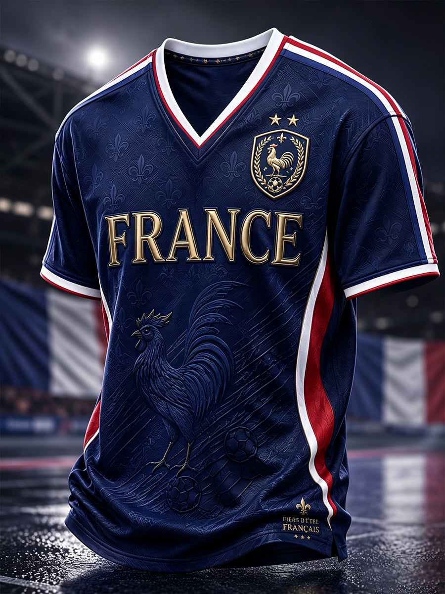 T-shirt col en V France Football pour homme