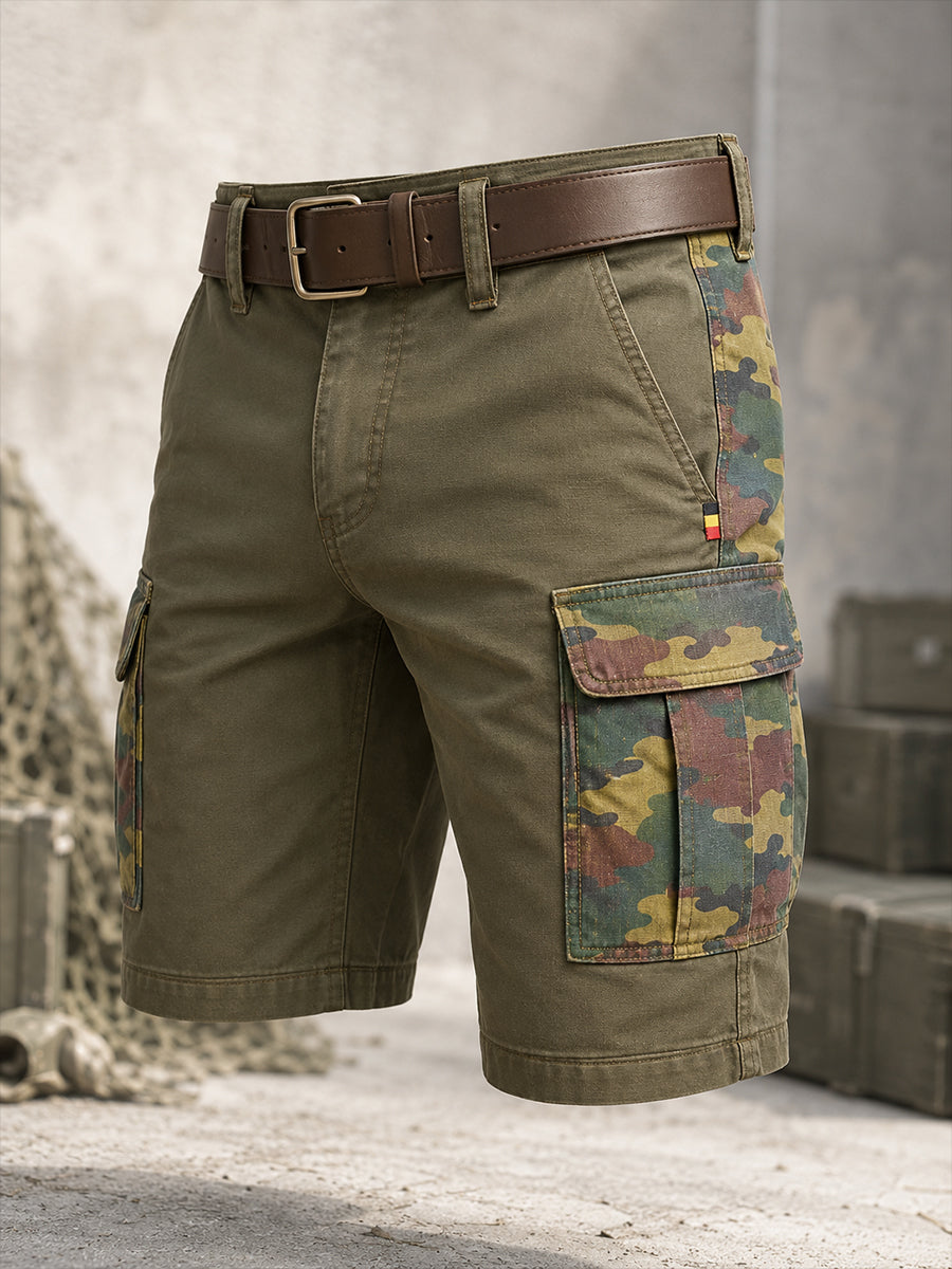 Pantalons cargo courts à imprimé camouflage militaire pour homme