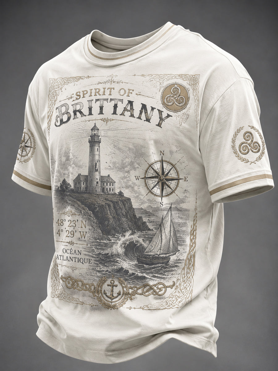 T-shirt France Brittany Celtic Imprimé Homme