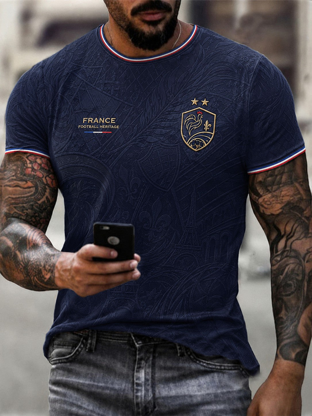 T-shirt homme France Football imprimé