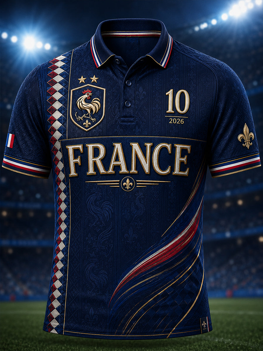 Chemise à manches courtes pour hommes, commémoration patriotique française