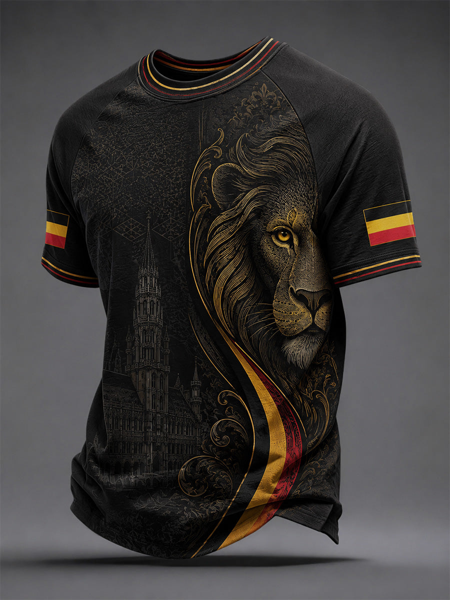 T-shirt décontracté pour homme à imprimé belge