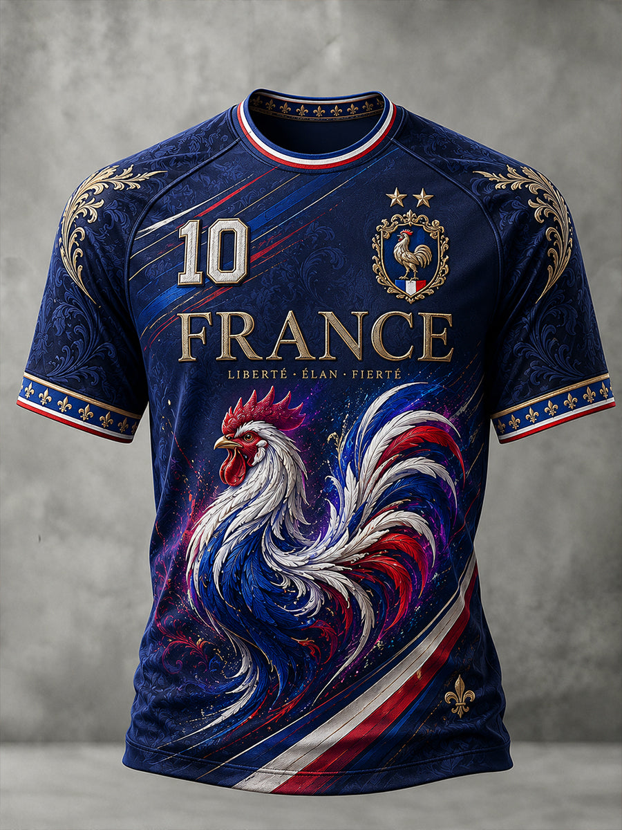 T-shirt à manches courtes pour hommes, commémoration patriotique française