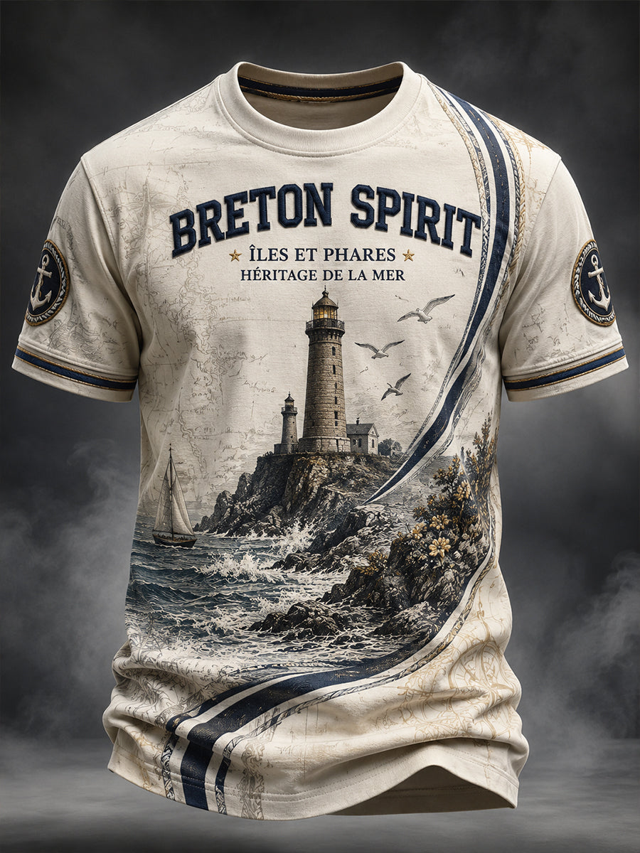 T-shirt à manches courtes pour homme, Bretagne, France