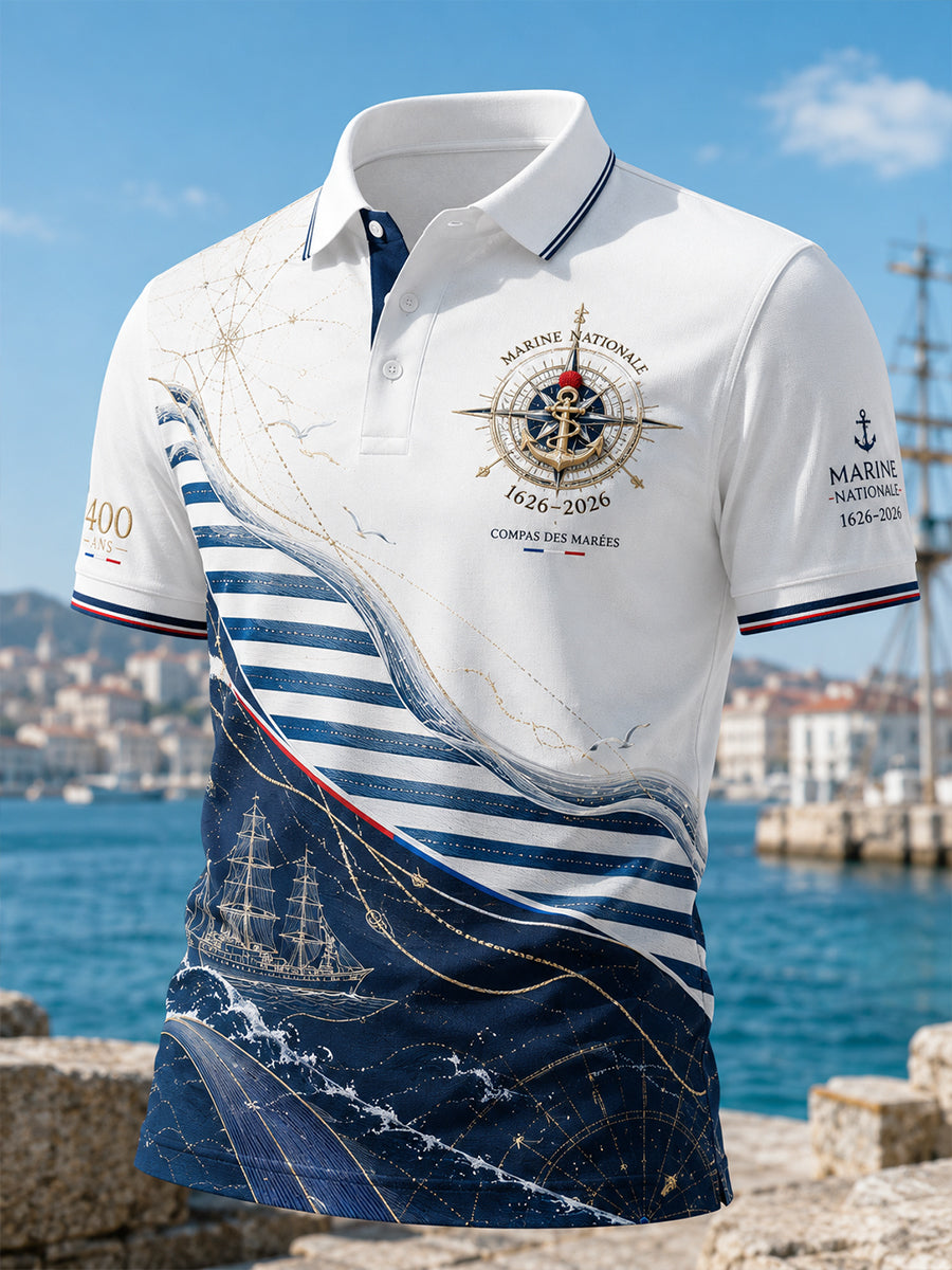 Chemise à manches courtes bleu marine pour homme