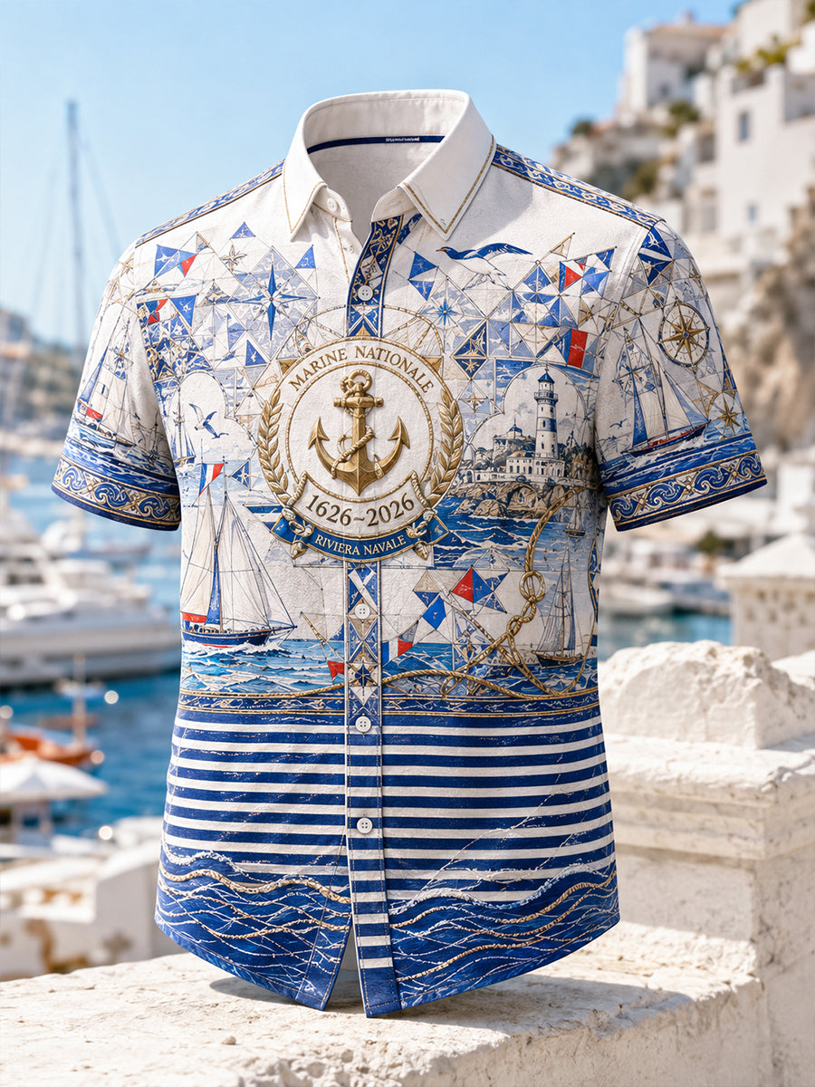 Chemise Homme French Navy Casua Manches Courtes