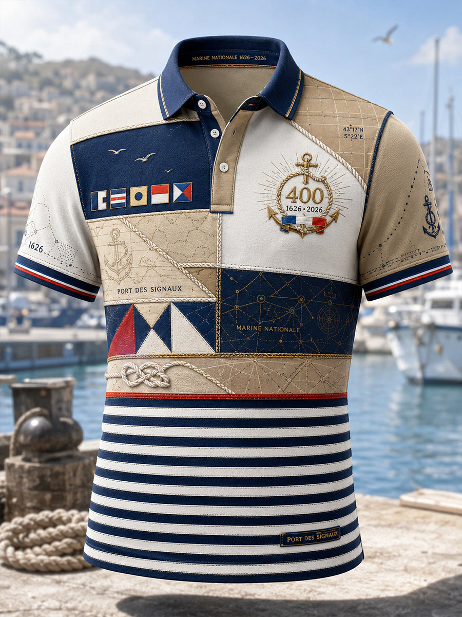 Chemise à manches courtes bleu marine pour homme