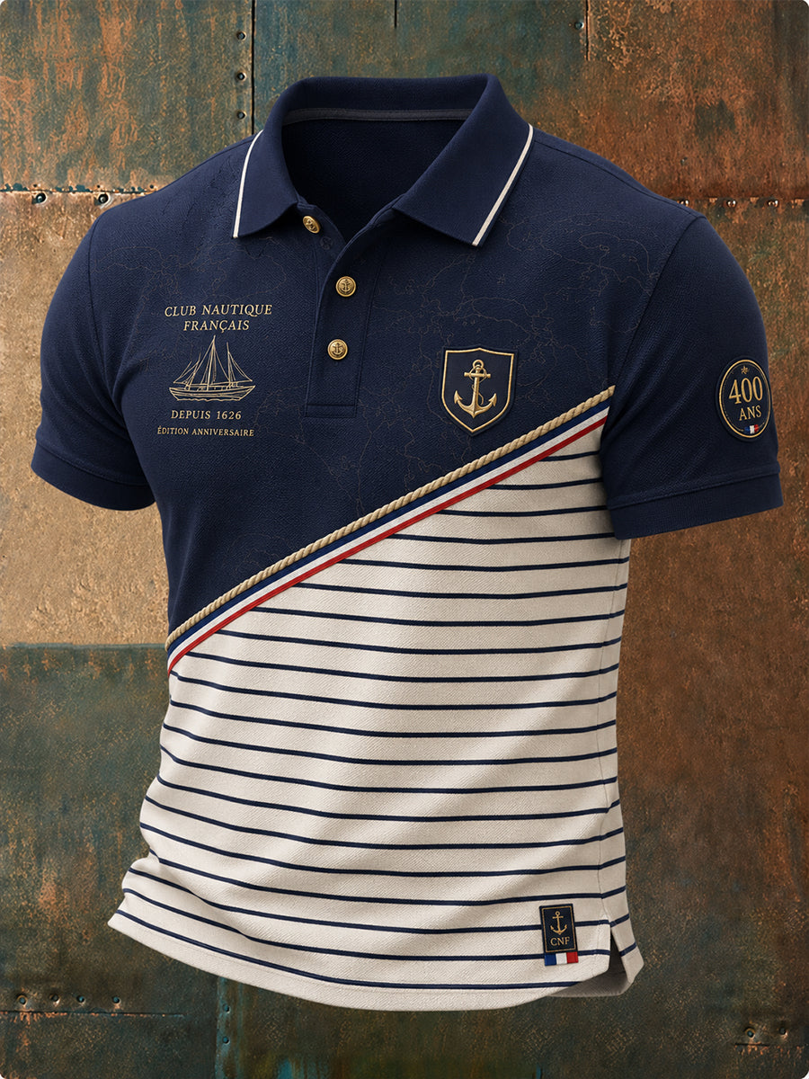Chemise à manches courtes bleu marine pour homme