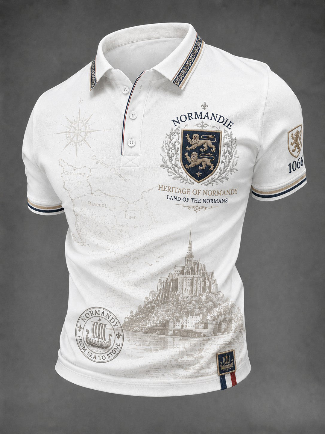Chemise pour homme imprimée France Normandie