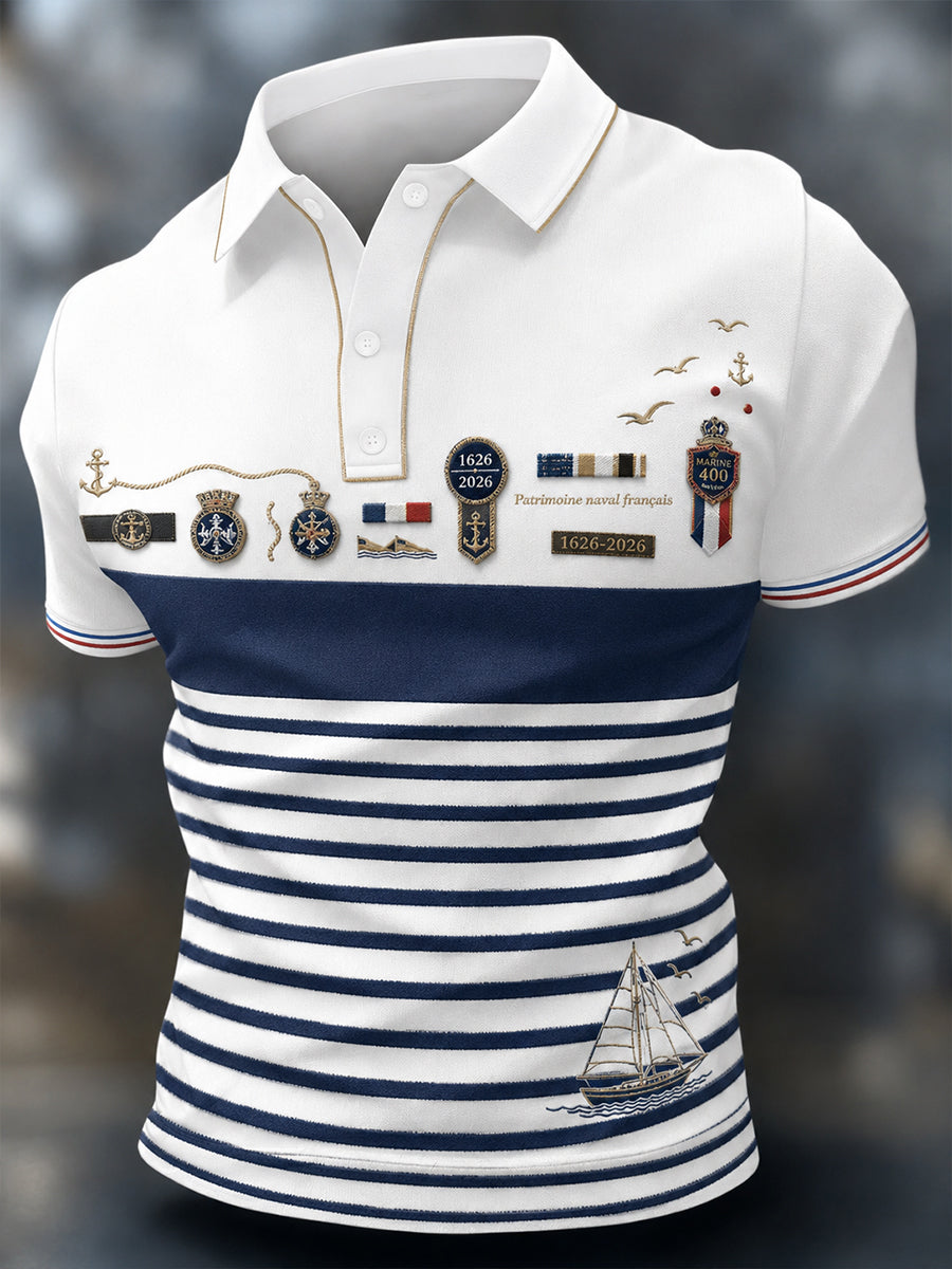 T-shirt manches courtes de la Marine française pour homme