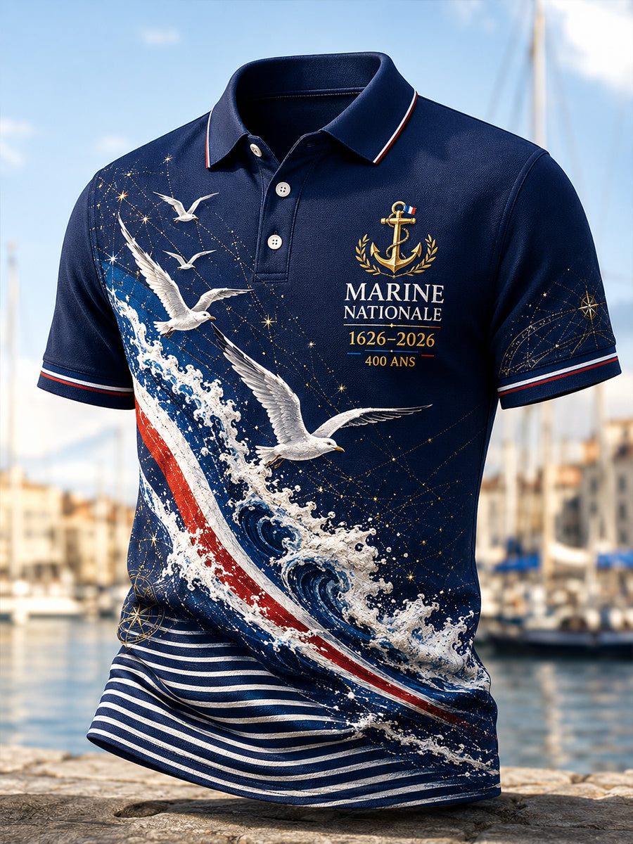 T-shirt manches courtes de la Marine française pour homme