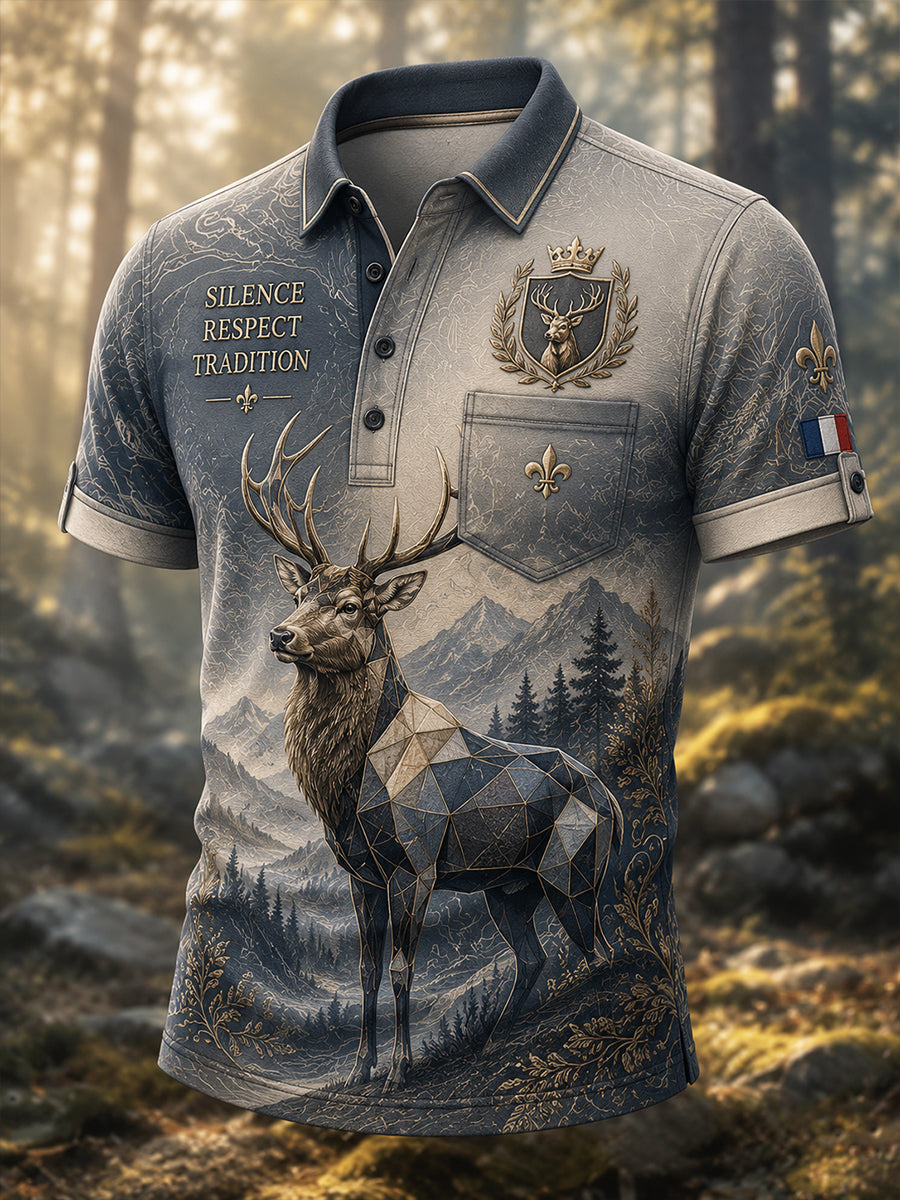 T-shirt manches courtes de chasse à la française pour homme