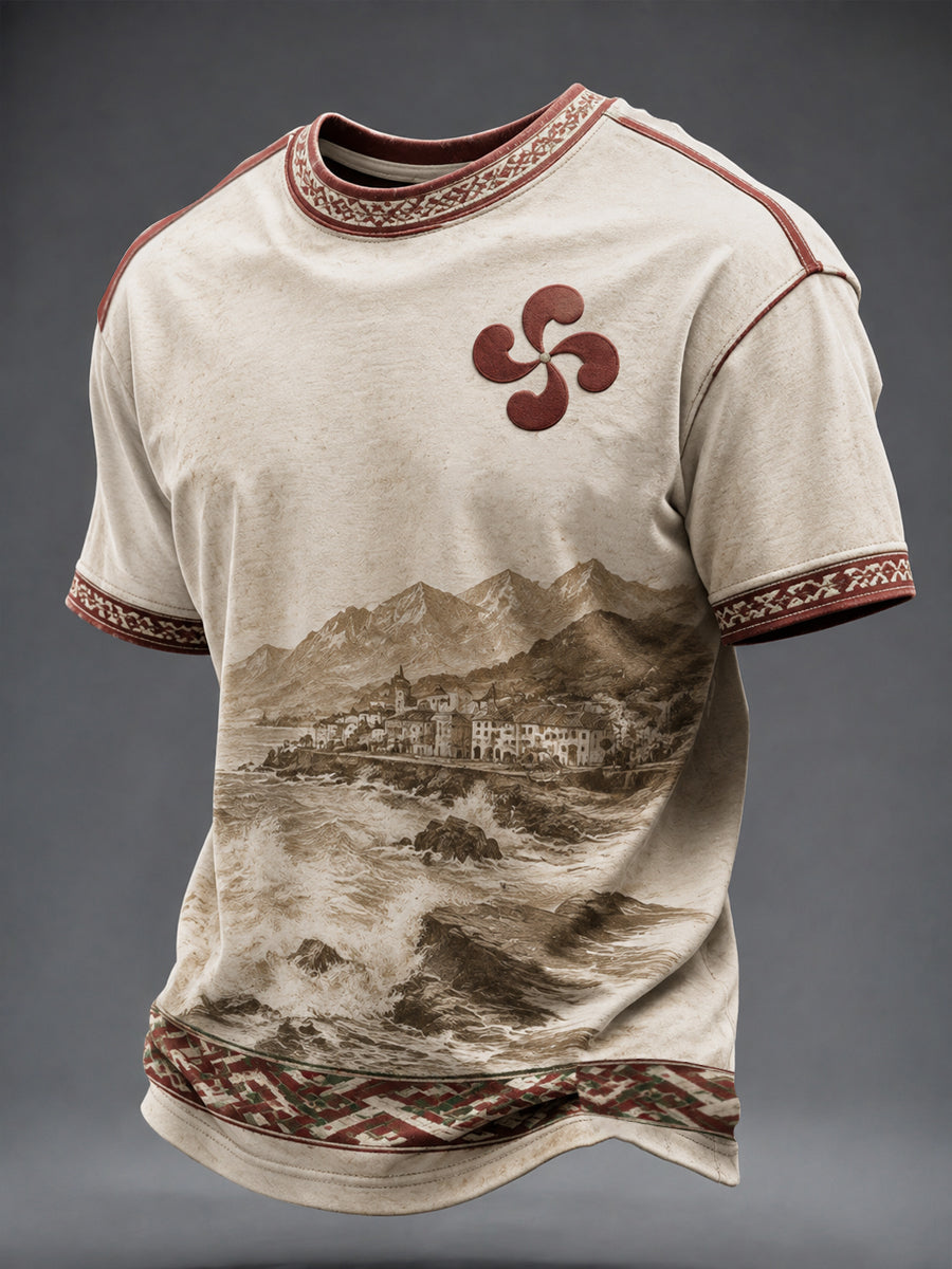 T-shirt imprimé pour hommes, Pays basque