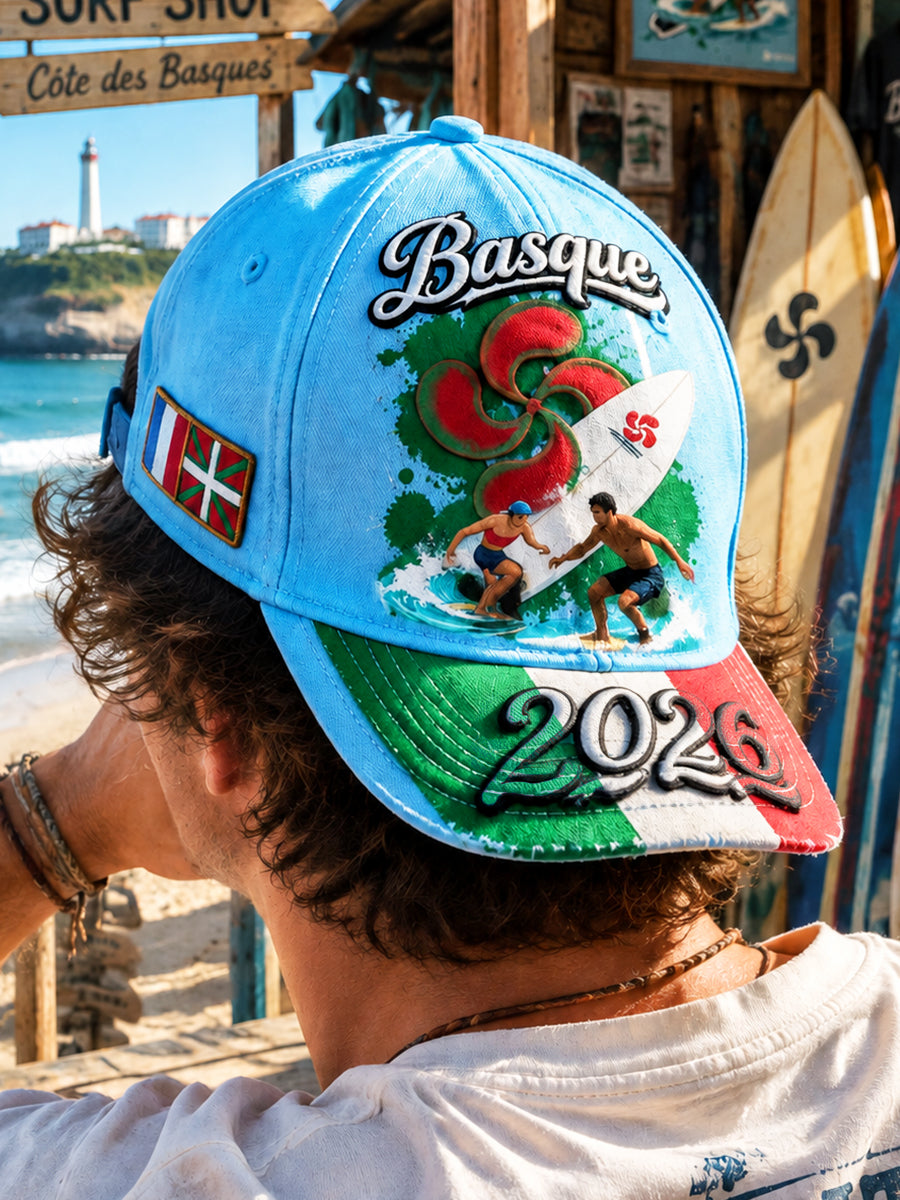 Bleu Français Basque Surf 2026 Imprimer Chapeau Décontracté