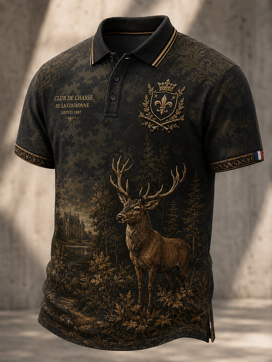 Chemise française de chasse à manches courtes pour homme