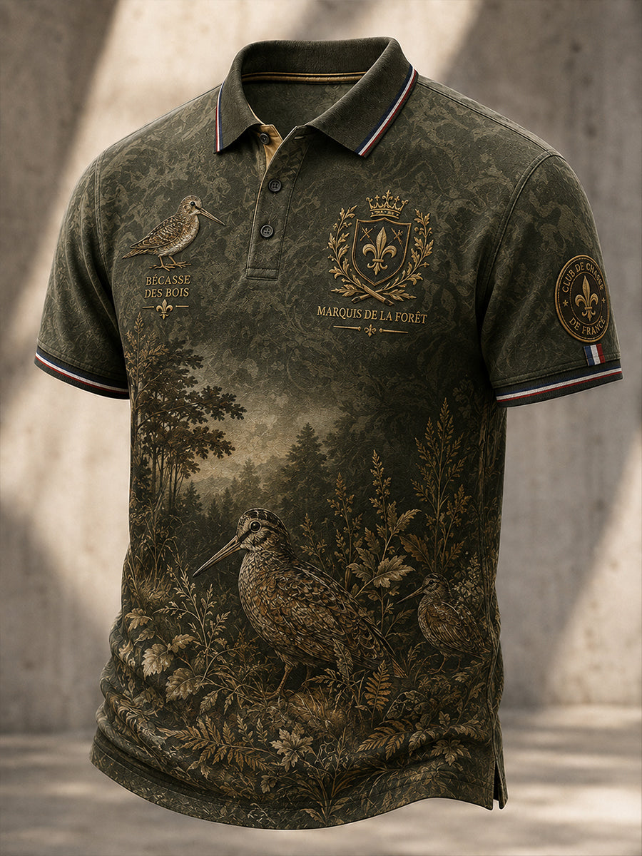 Chemise française de chasse à manches courtes pour homme