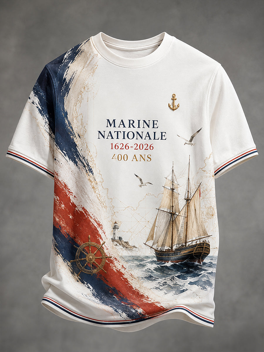 T-shirt manches courtes bleu marine pour homme