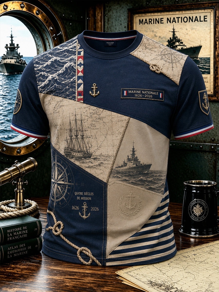 T-shirt à manches courtes French Navy Homme