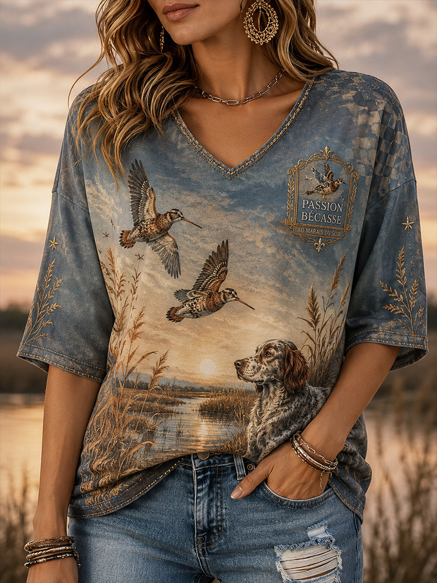 Chemise Femme En Lin À Motif De Chasse En France