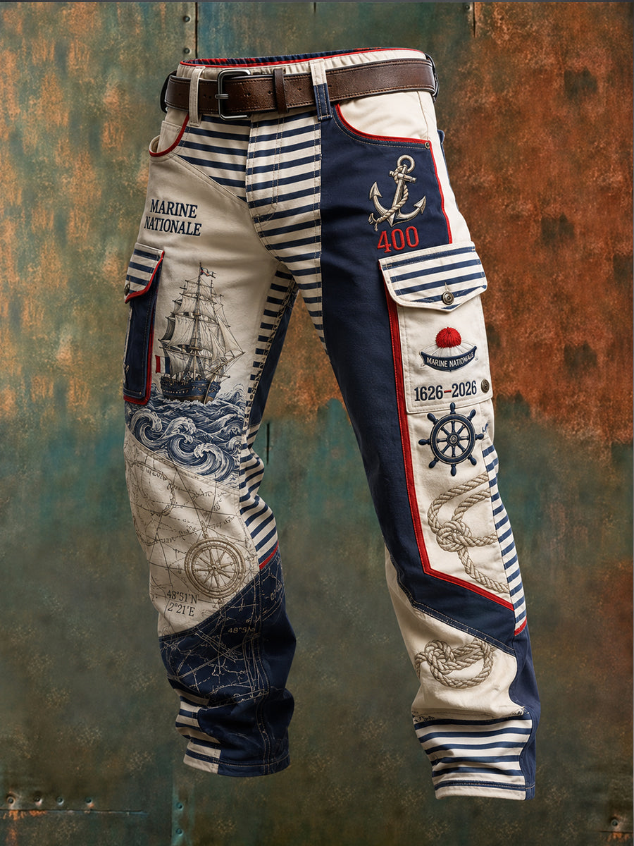 Pantalons de travail décontractés pour hommes French Navy