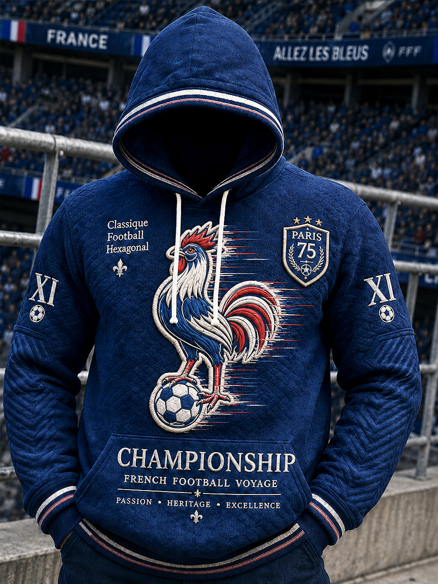 Sweat-shirt décontracté à capuche pour homme, motif football du Paris Saint-Germain