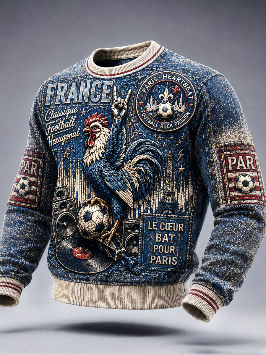 Sweatshirt Décontracté Homme Bleu Ligue 1 Paris Saint-Germain Football-Print
