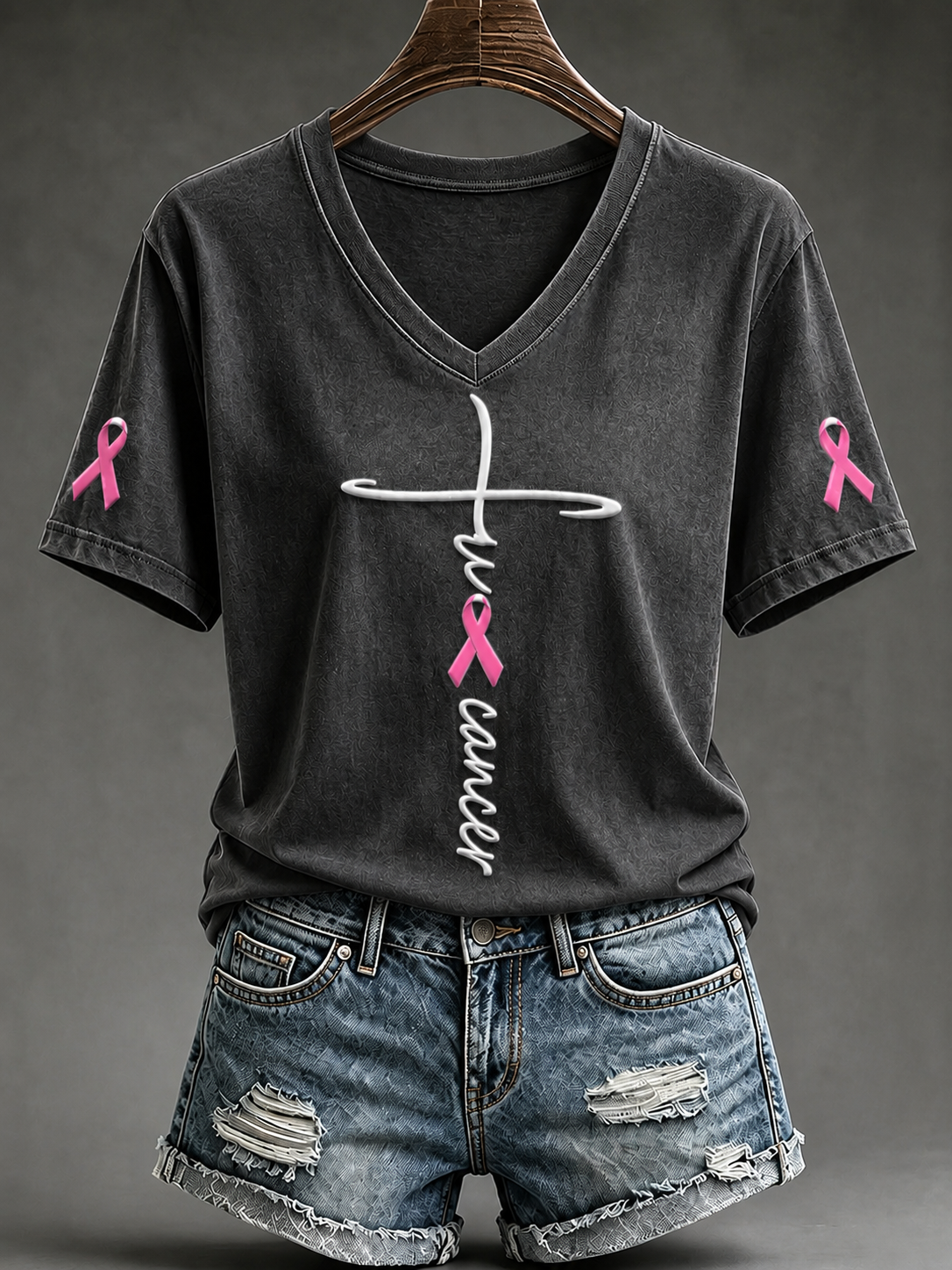 T-shirt à manches courtes pour le cancer du sein chez la femme