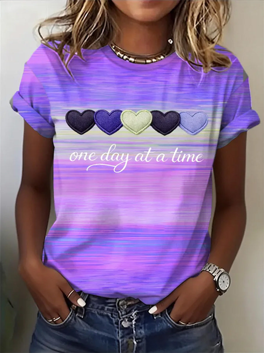 T-shirt à imprimé Alzheimer pour femmes