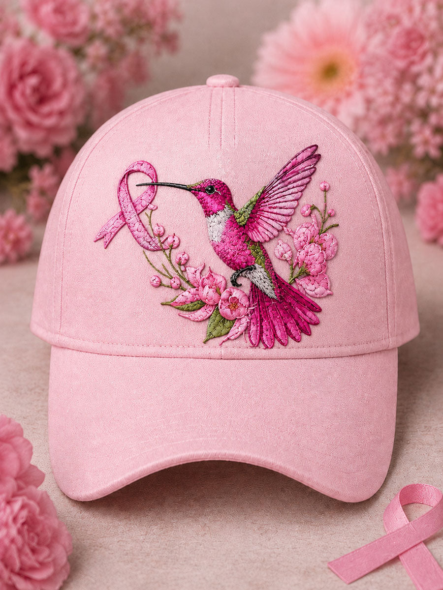 Chapeau unisexe imprimé floral et oiseau Desig sensibilisation au cancer du sein