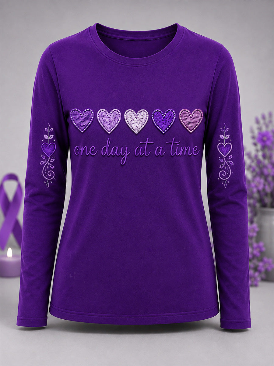 T-shirt à manches longues pour femme Alzheimer's Awareness Support Print
