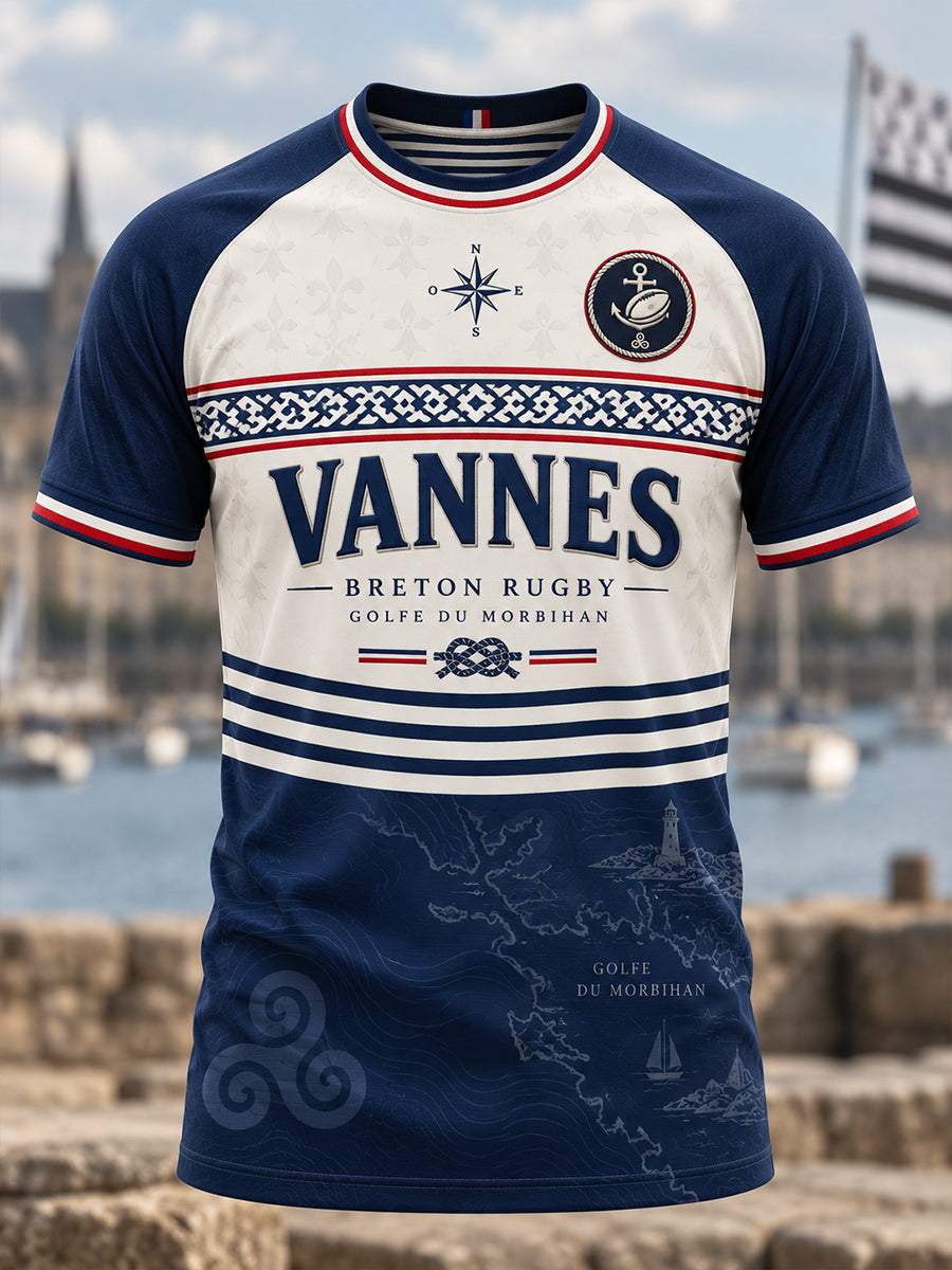 T-shirt manches courtes pour hommes, fan du RC Vannes, équipe de rugby française