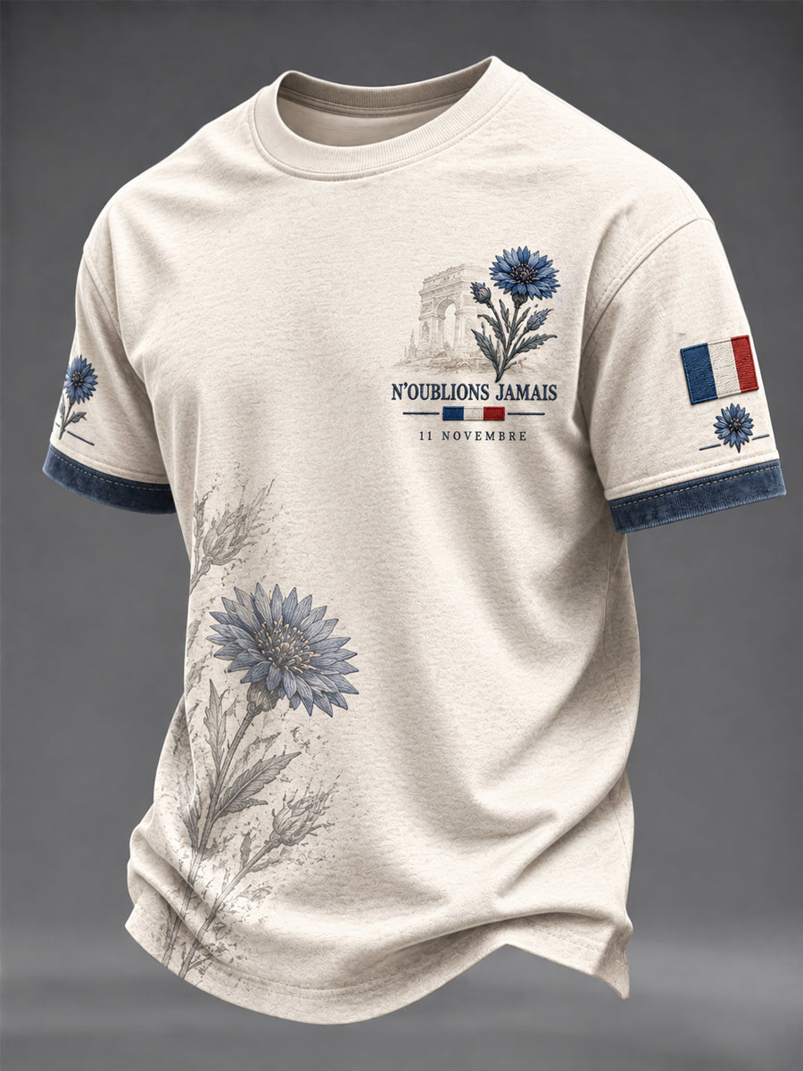 T-shirt imprimé pour hommes Armistice du 11 Novembre