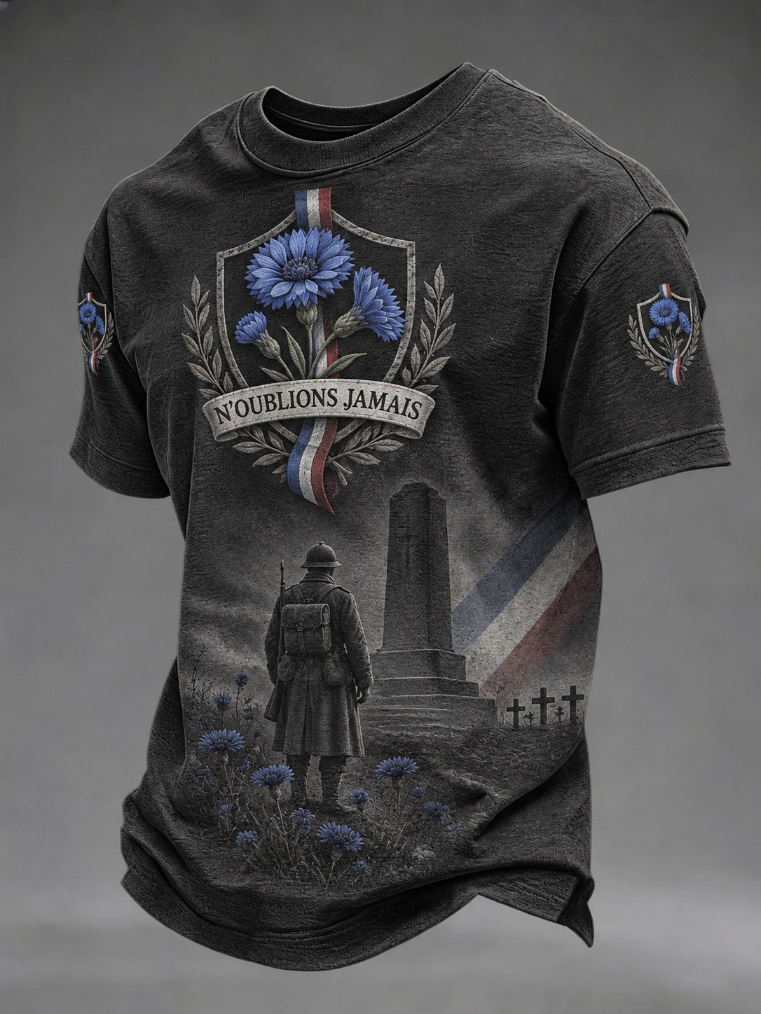 T-shirt imprimé pour hommes «N'OUBLIONS JAMAIS»