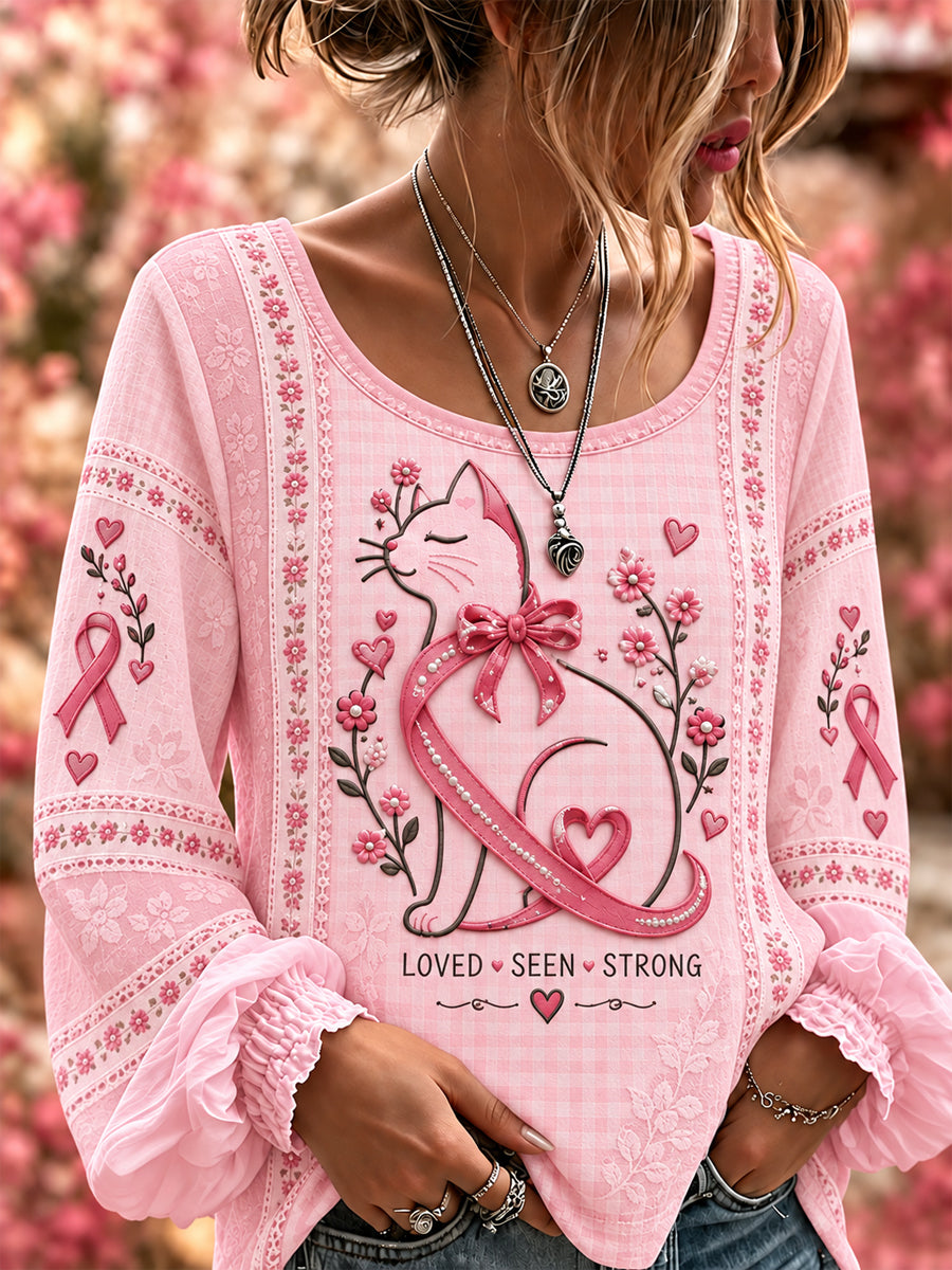 Chemise en coton et lin pour la lutte des femmes contre le cancer du sein