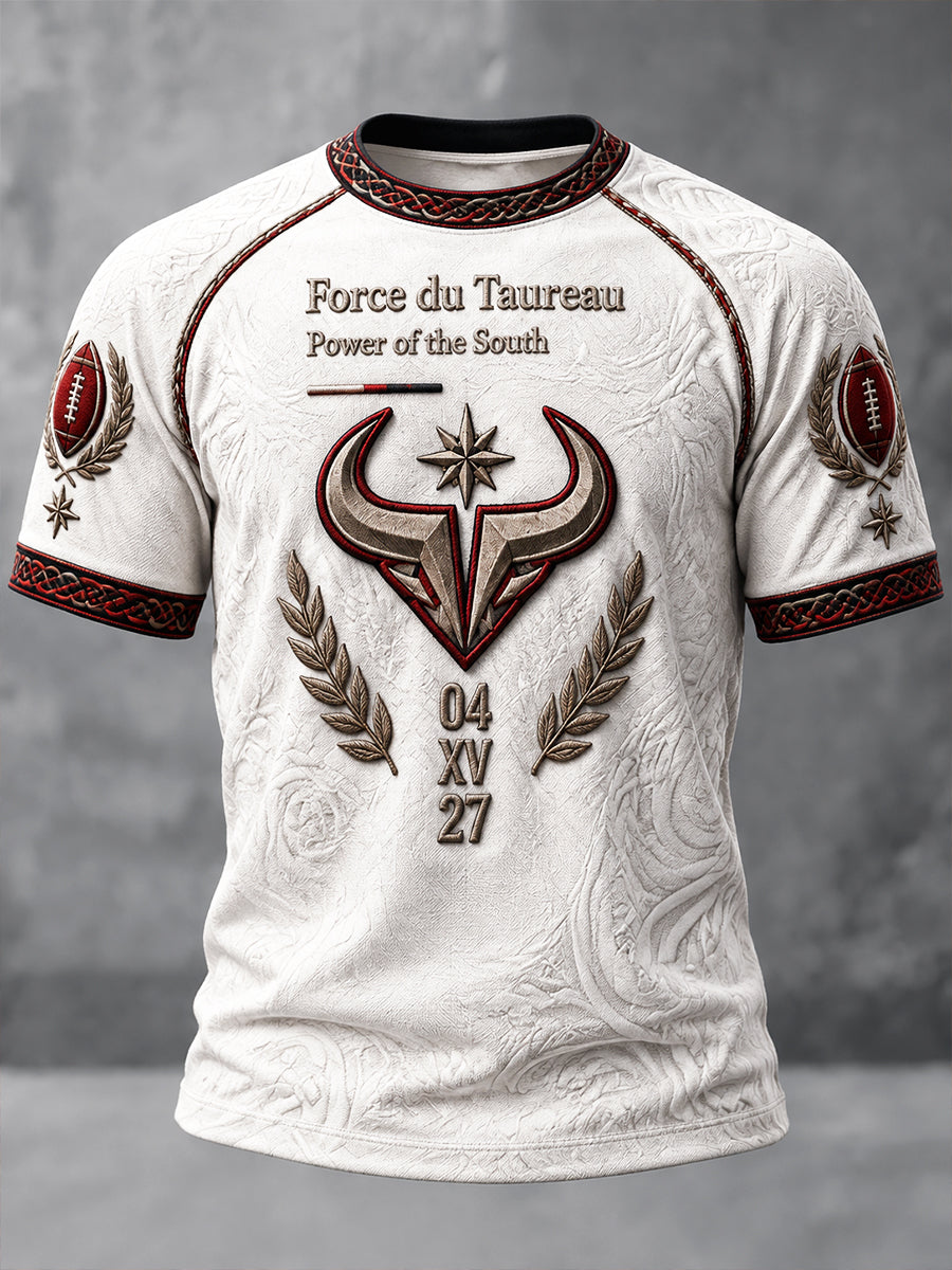 T-shirt décontracté pour homme, motif taureaux de Toulouse, rugby français