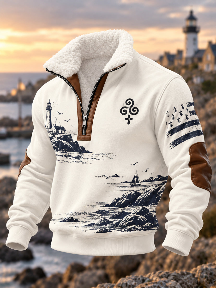 Sweat-shirt imprimé Bretagne pour homme