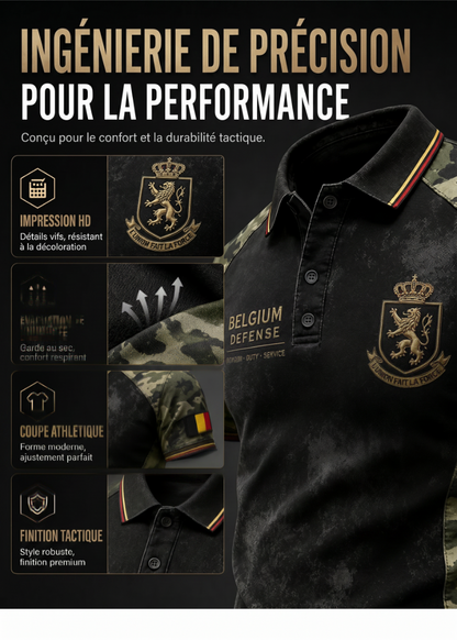 Polo à manches courtes pour homme avec imprimé de style militaire
