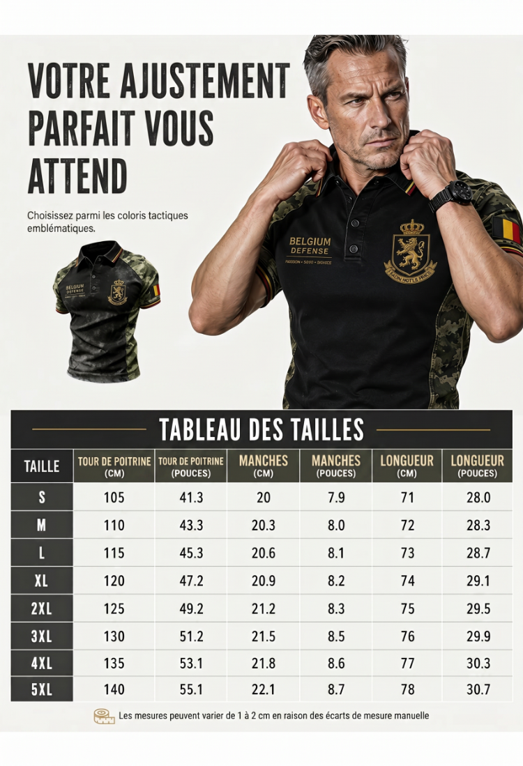 Polo à manches courtes pour homme avec imprimé de style militaire