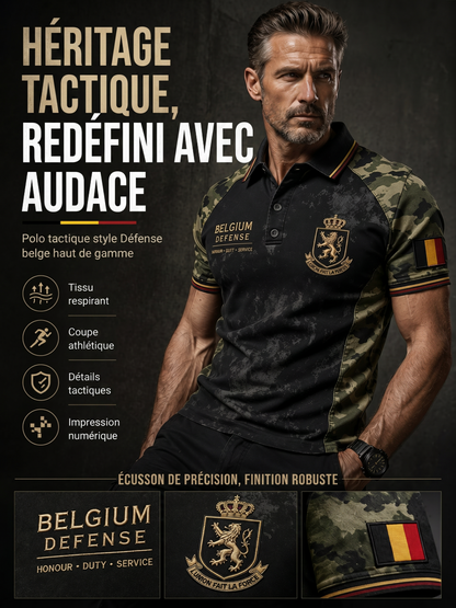 Polo à manches courtes pour homme avec imprimé de style militaire