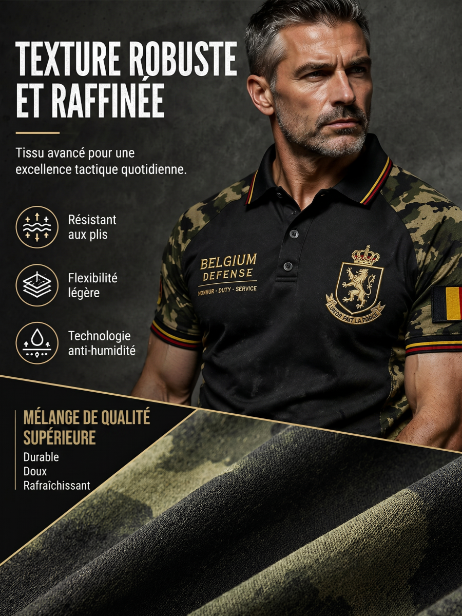 Polo à manches courtes pour homme avec imprimé de style militaire
