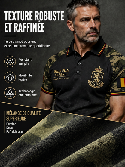 Polo à manches courtes pour homme avec imprimé de style militaire